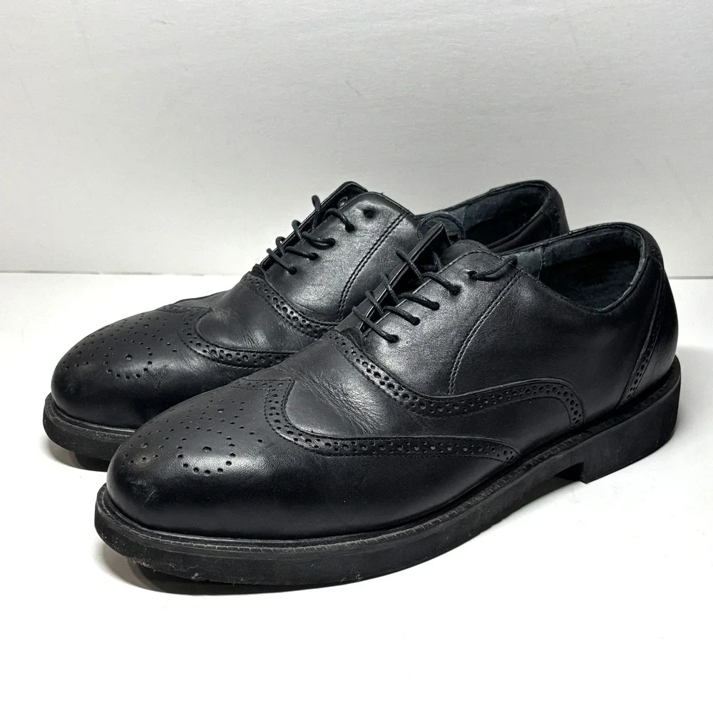 Florsheim Wingtip Oxford Mens Size‎ 10 Black Leather Brogue F963 EH Shoes